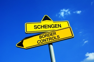 Schengen and border controls sign