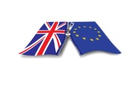 Vector image UK and EU flags partly zipped together - Brexit